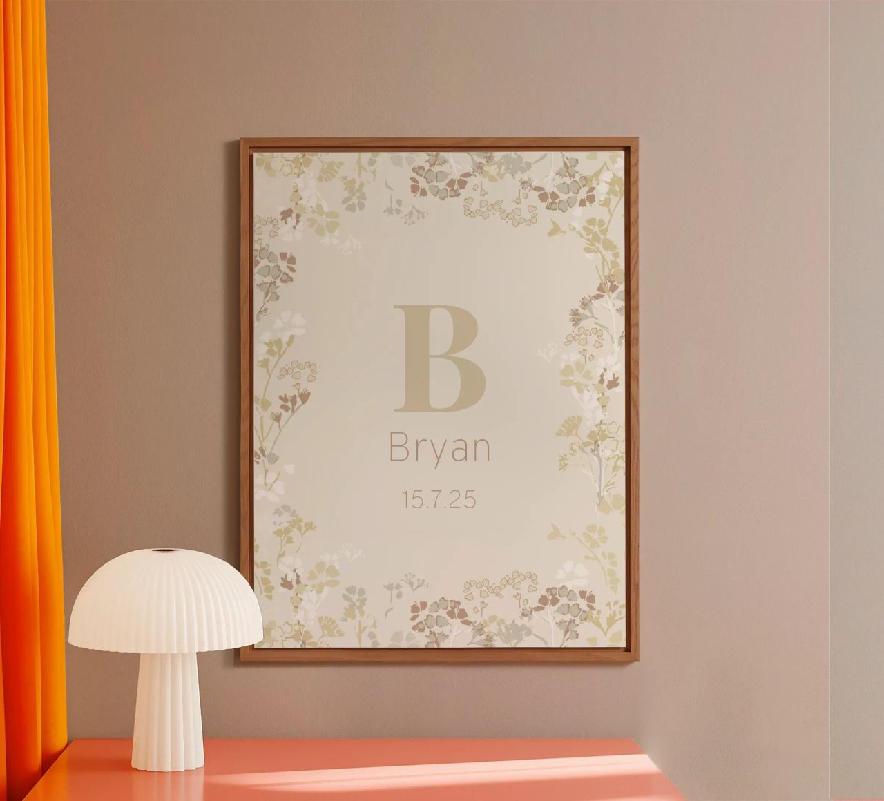 Poster di nascita di genere neutro con fiori alluminio dibond da Art by Susana Miranda ilustración