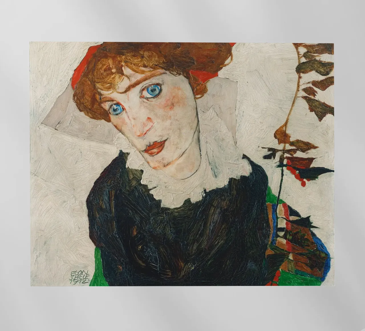 Portrait of Wally Neuzil (1912) - Egon Schiele Art Print pellicola backlit da Venus Art