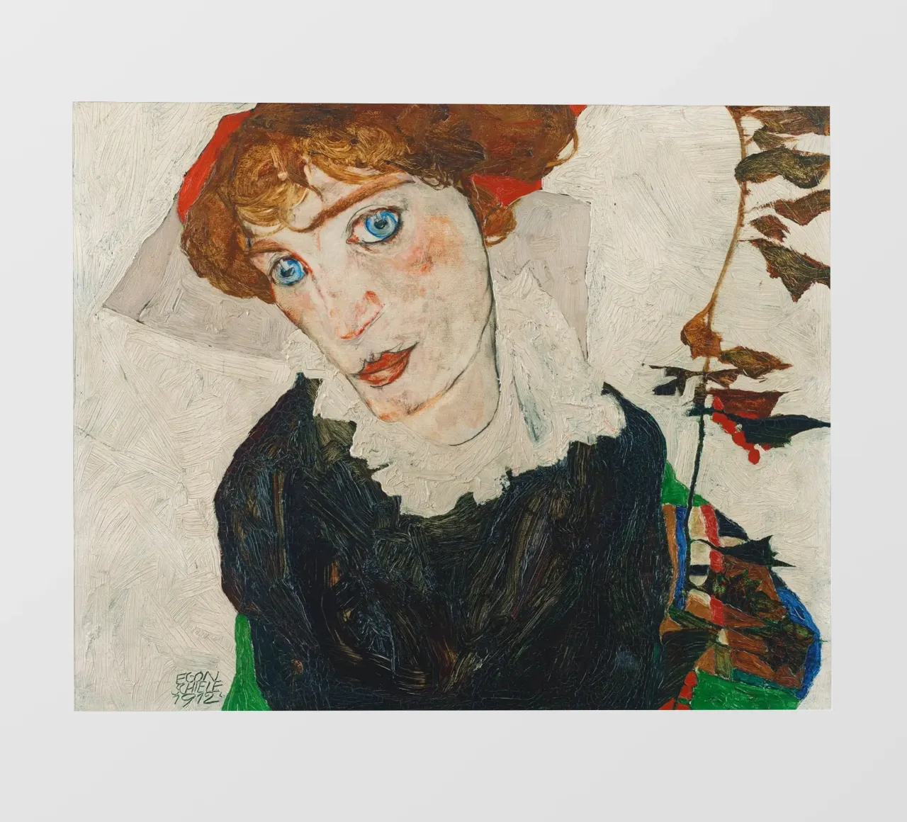 Portrait of Wally Neuzil (1912) - Egon Schiele Art Print telo in pvc da Venus Art
