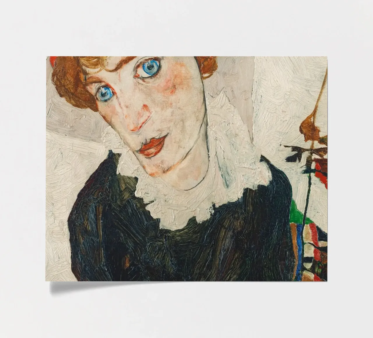 Portrait of Wally Neuzil (1912) - Egon Schiele Art Print sticker sheet by Venus Art