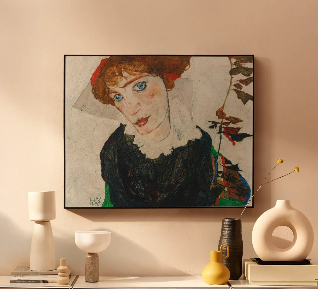 Portrait of Wally Neuzil (1912) - Egon Schiele Art Print plexiglass da Venus Art
