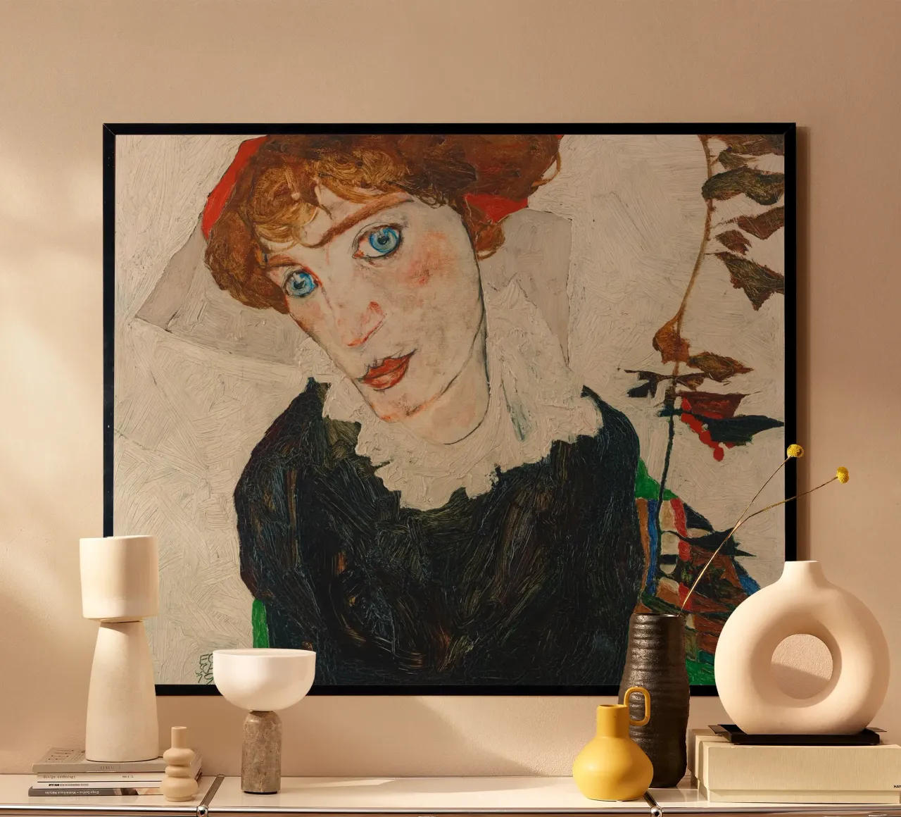 Portrait of Wally Neuzil (1912) - Egon Schiele Art Print carta hahnemühle da Venus Art