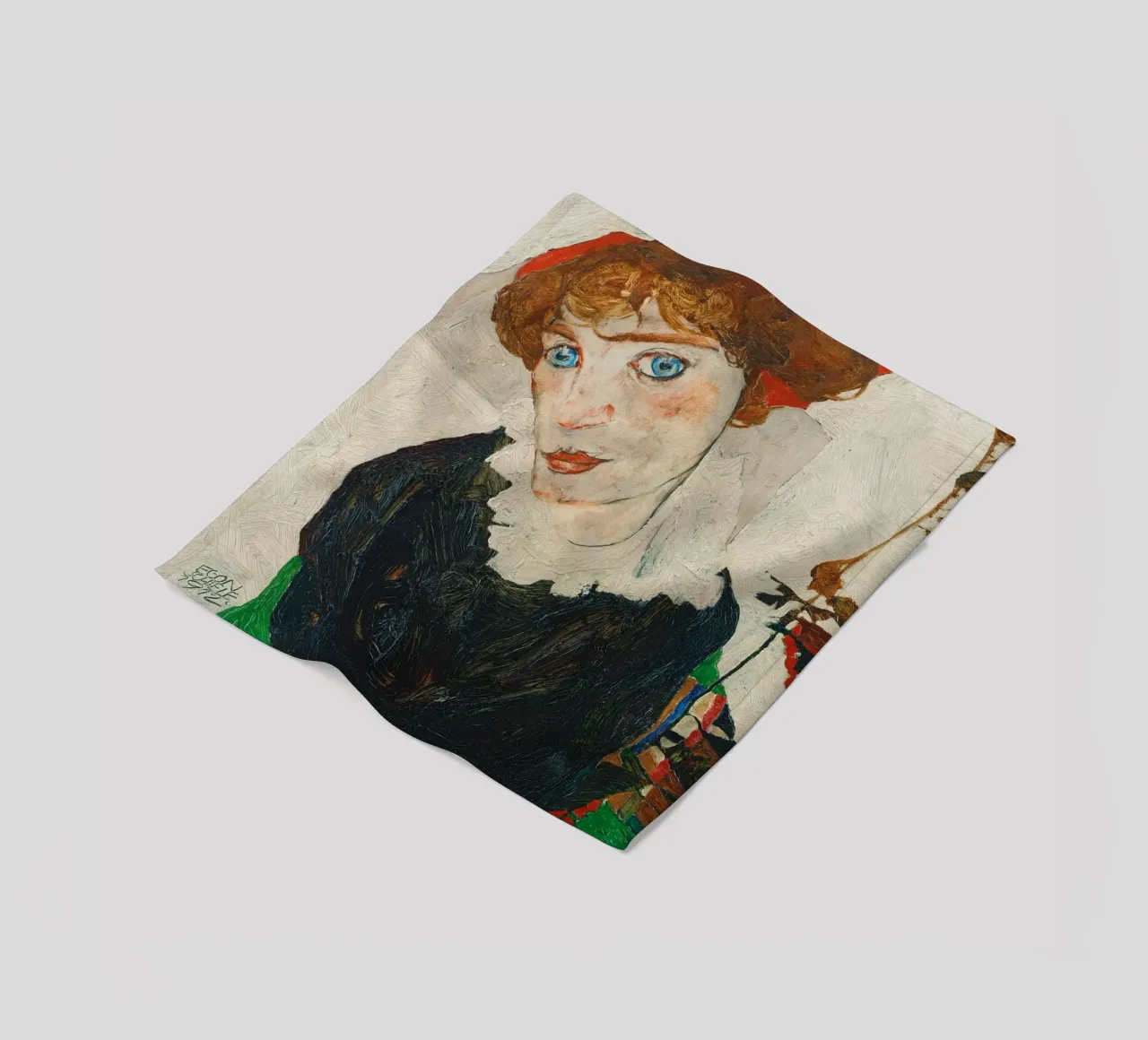 Portrait of Wally Neuzil (1912) - Egon Schiele Art Print coperta in pile da Venus Art