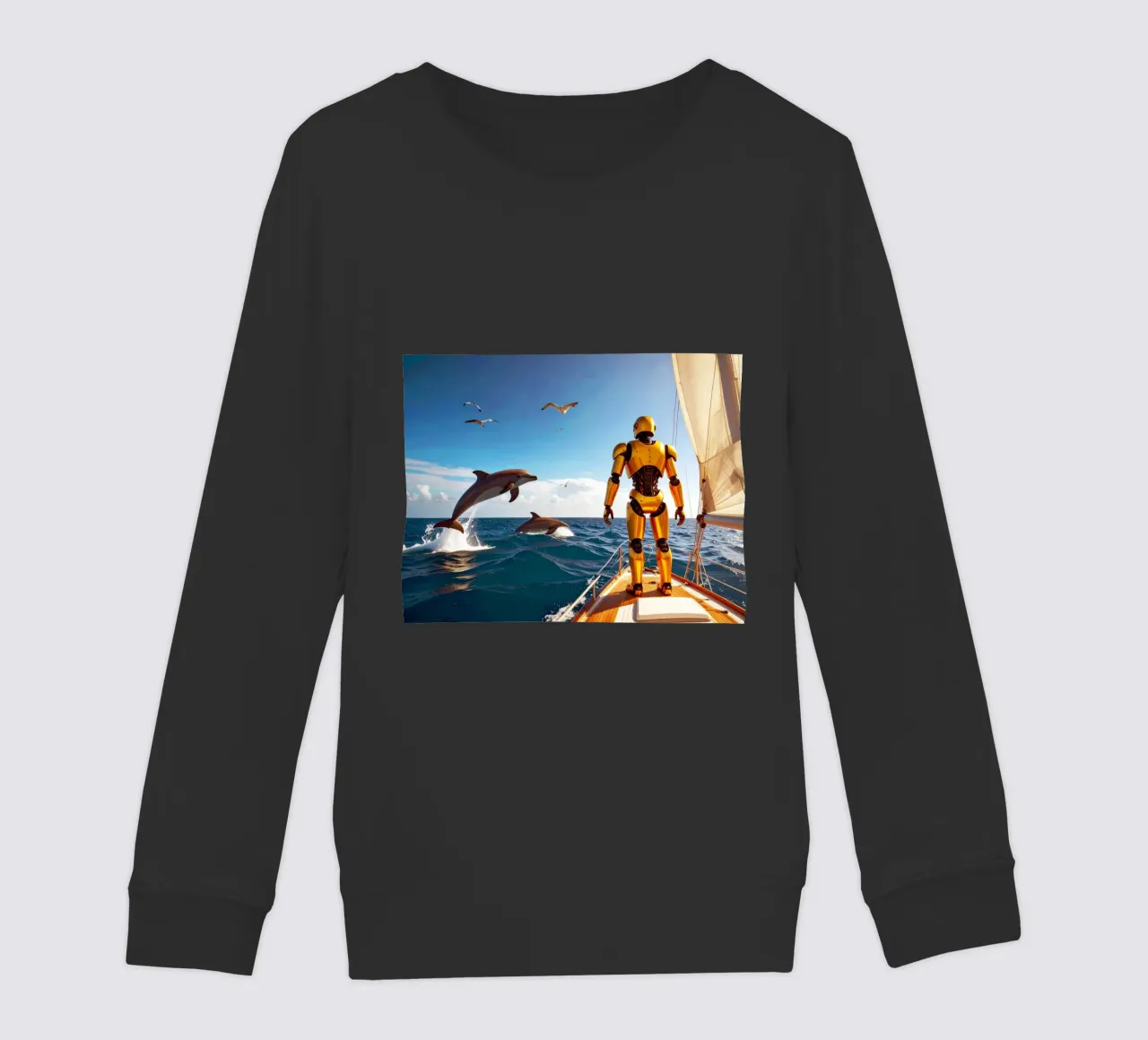 ROBOT SUR UN VOILIER. felpa bambino da Thierry vobmann photography