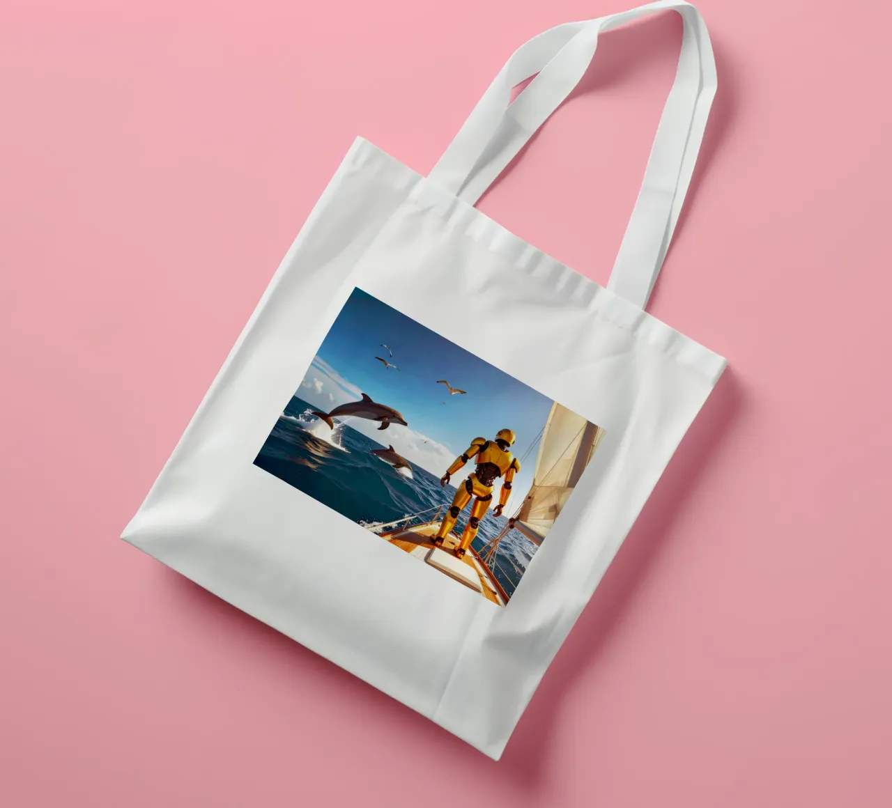 ROBOT SUR UN VOILIER. borsa in juta da Thierry vobmann photography