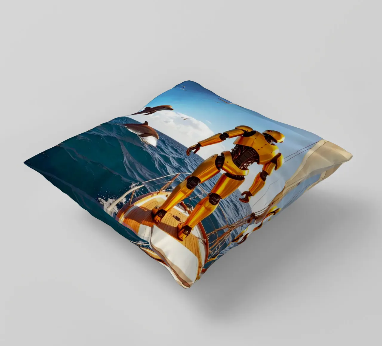 ROBOT SUR UN VOILIER. cuscino da Thierry vobmann photography