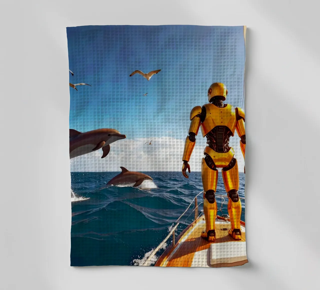 ROBOT SUR UN VOILIER. torchon de Thierry vobmann photography