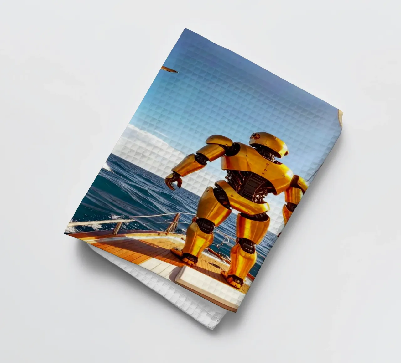 ROBOT SUR UN VOILIER. torchon de Thierry vobmann photography