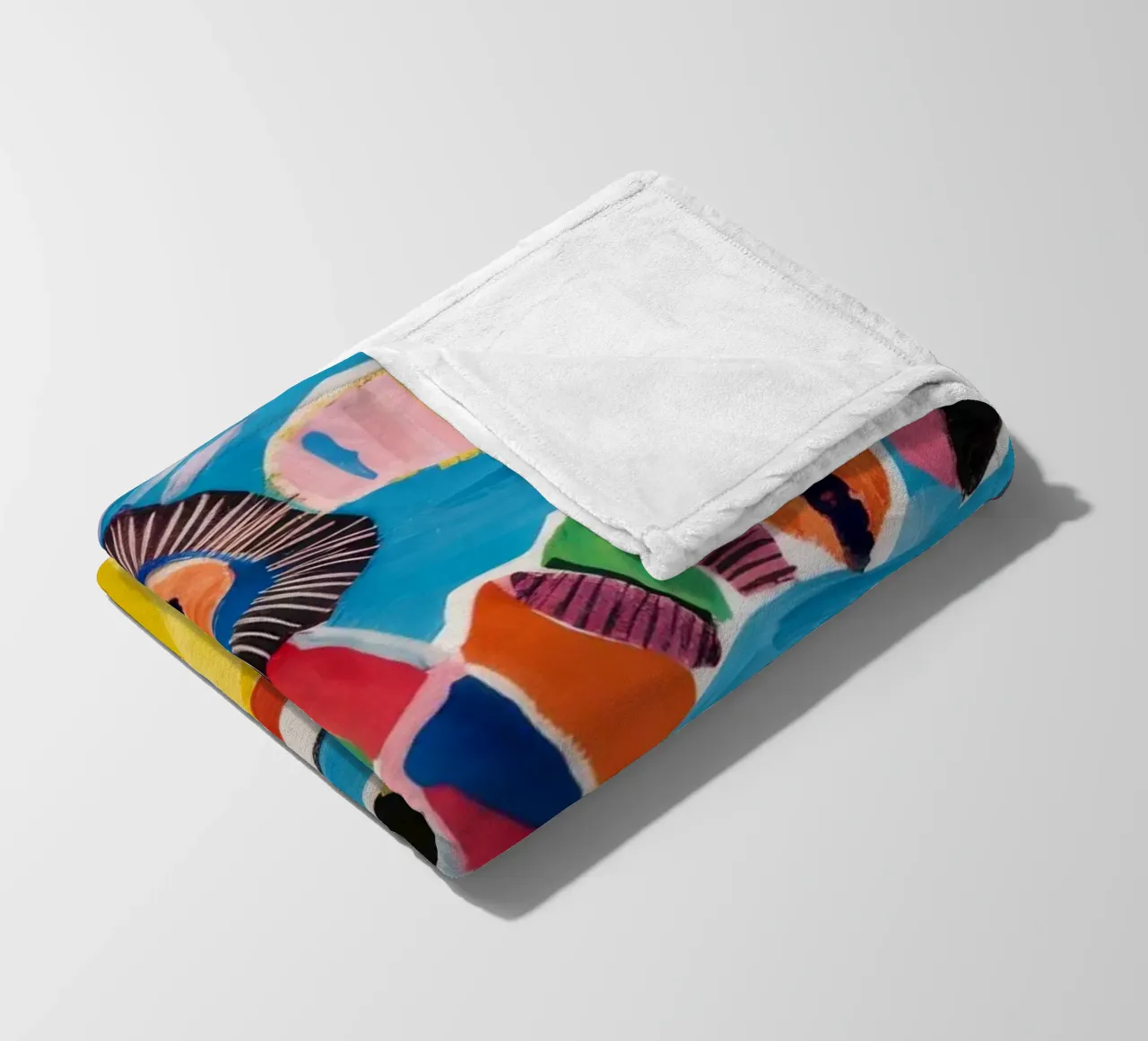 Cerulean Oval Dance fleece blanket by Sublime Layers