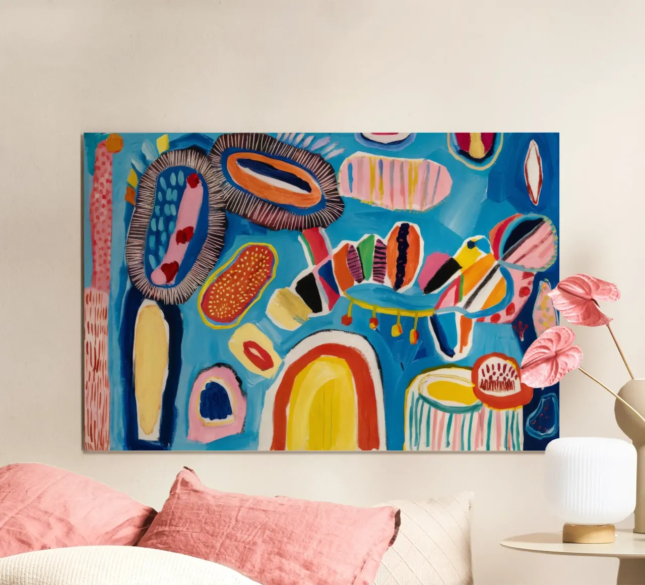 Ballo ovale ceruleo poster con telaio in plastica da Sublime Layers