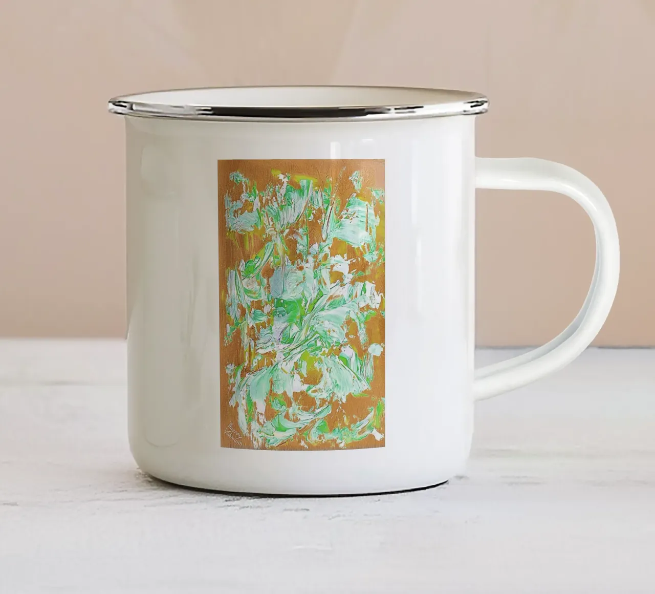 IDEAL GIFT 21 invers tazza in smalto da Thierry Vobmann Abstract painting
