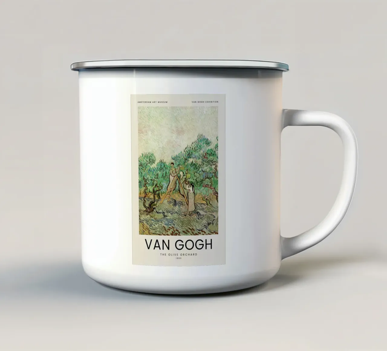 van Gogh - The Olive Orchard tazza in smalto da Vintage by JUNIQE