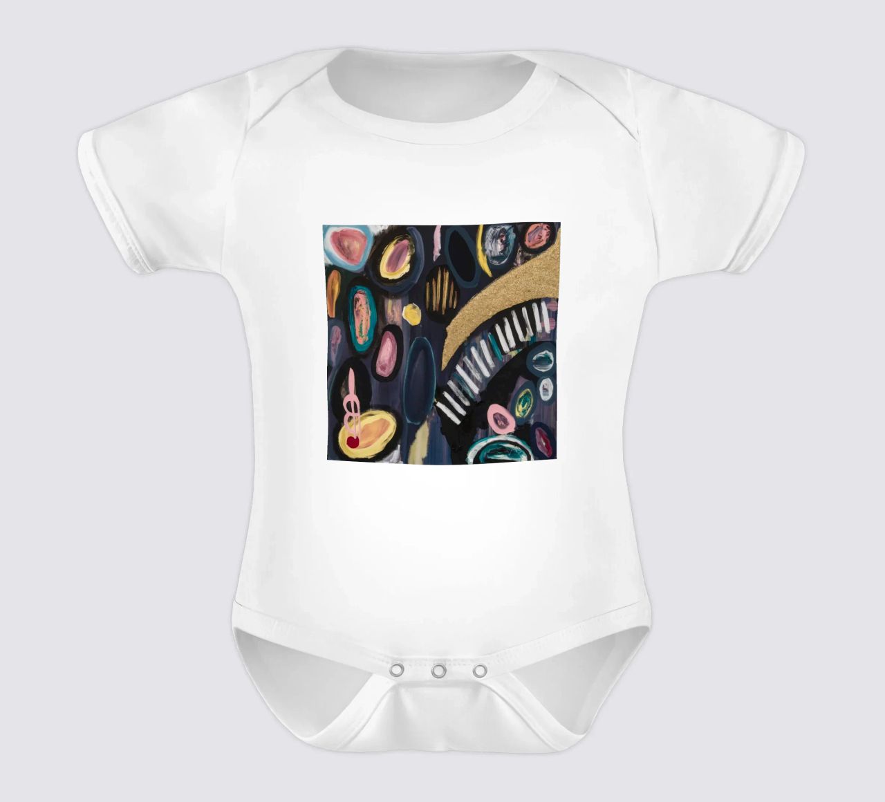 Linee della notte dorata body neonato maniche corte da Sublime Layers