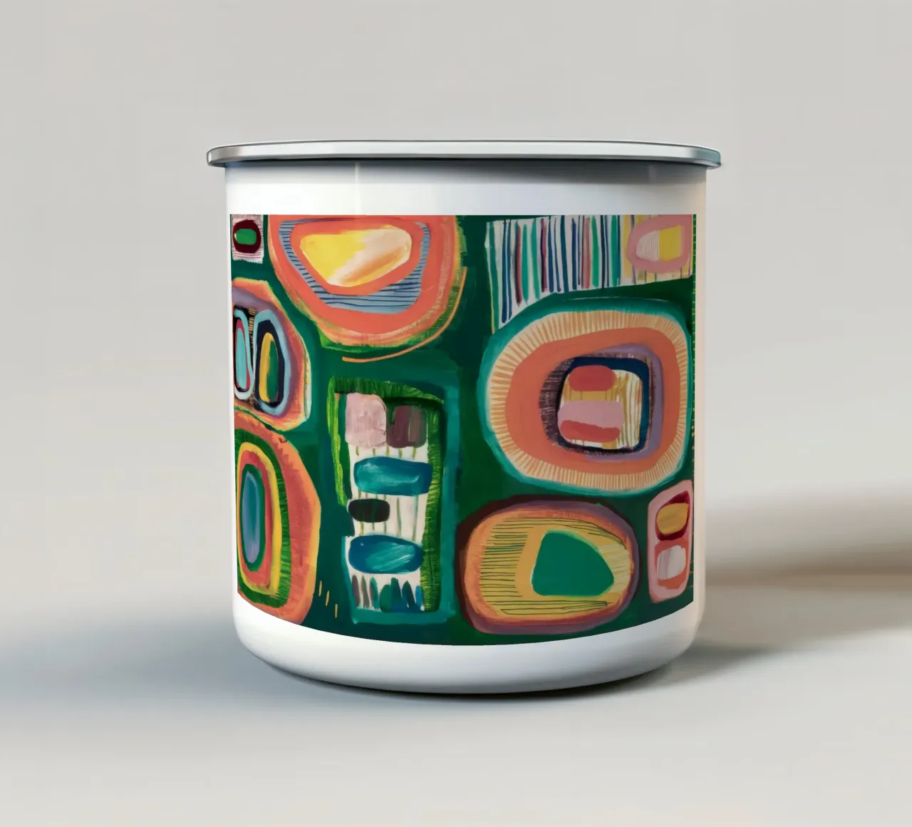 Trama ovale verdeggiante tazza in smalto da Sublime Layers