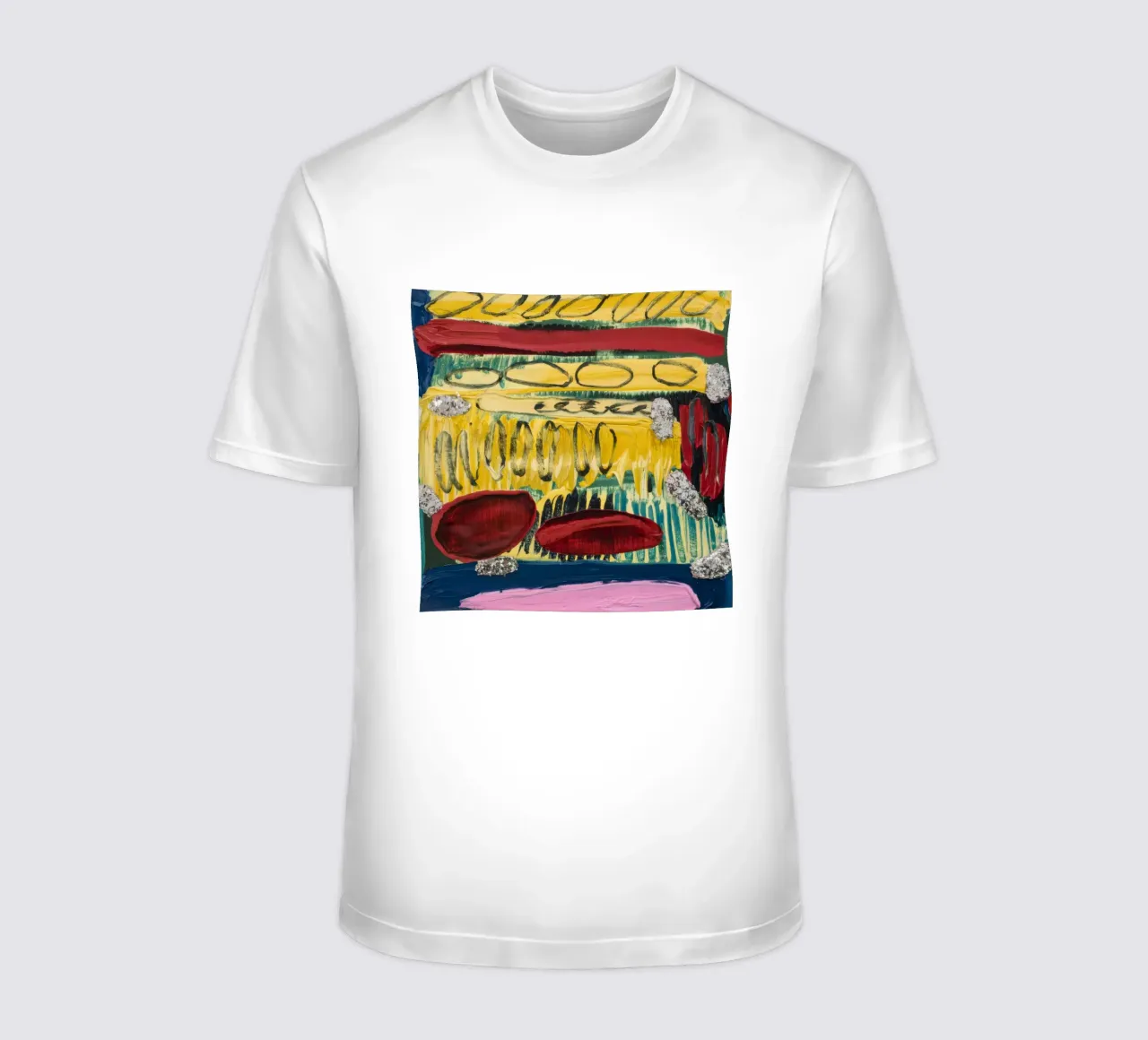 Ockerfarbene Erdstriche T-Shirt von Sublime Layers