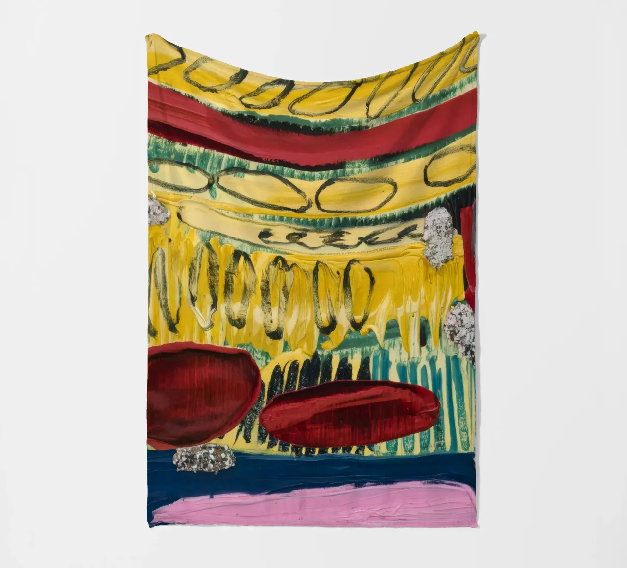 Ockerfarbene Erdstriche Fleecedecke von Sublime Layers