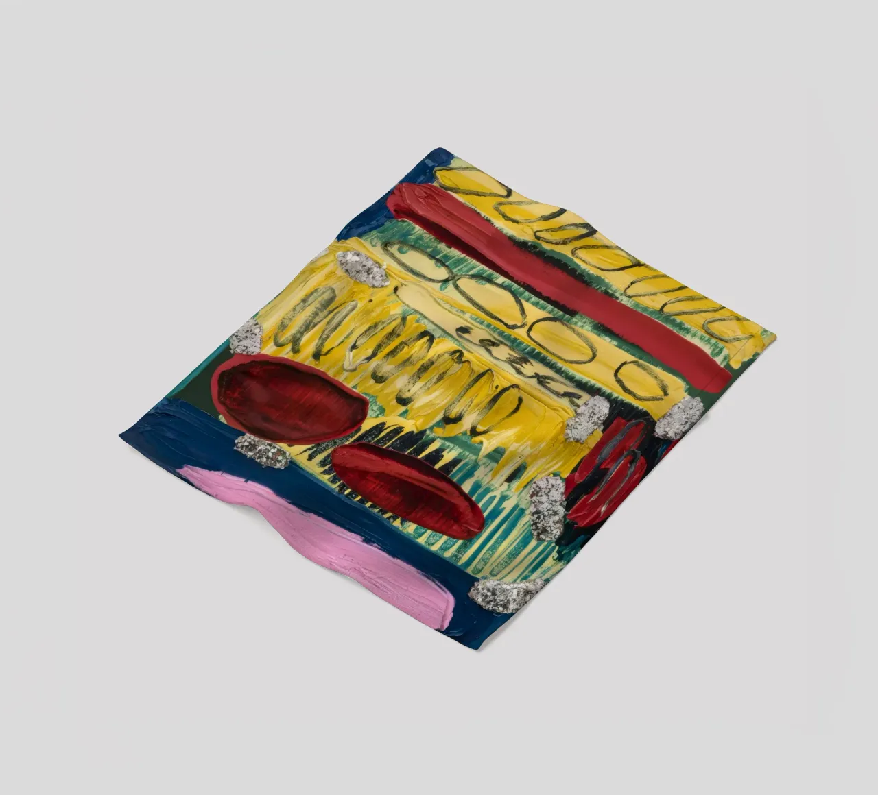 Ockerfarbene Erdstriche Fleecedecke von Sublime Layers