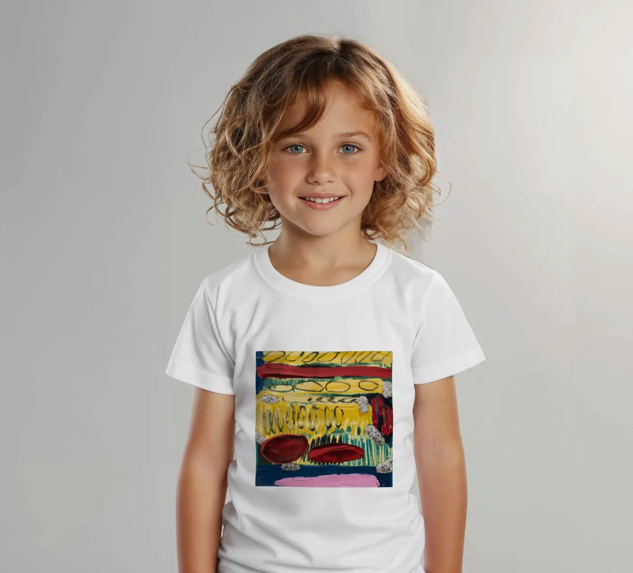 Ochre Earth Strokes kids t-shirt by Sublime Layers