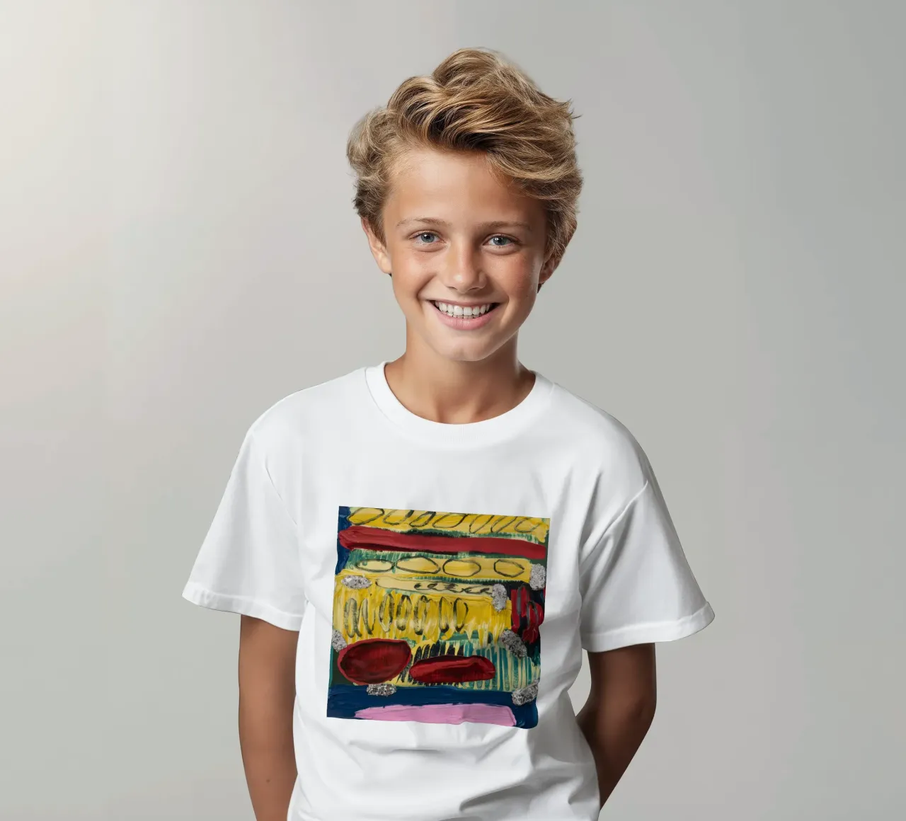 Ochre Earth Strokes kids t-shirt by Sublime Layers