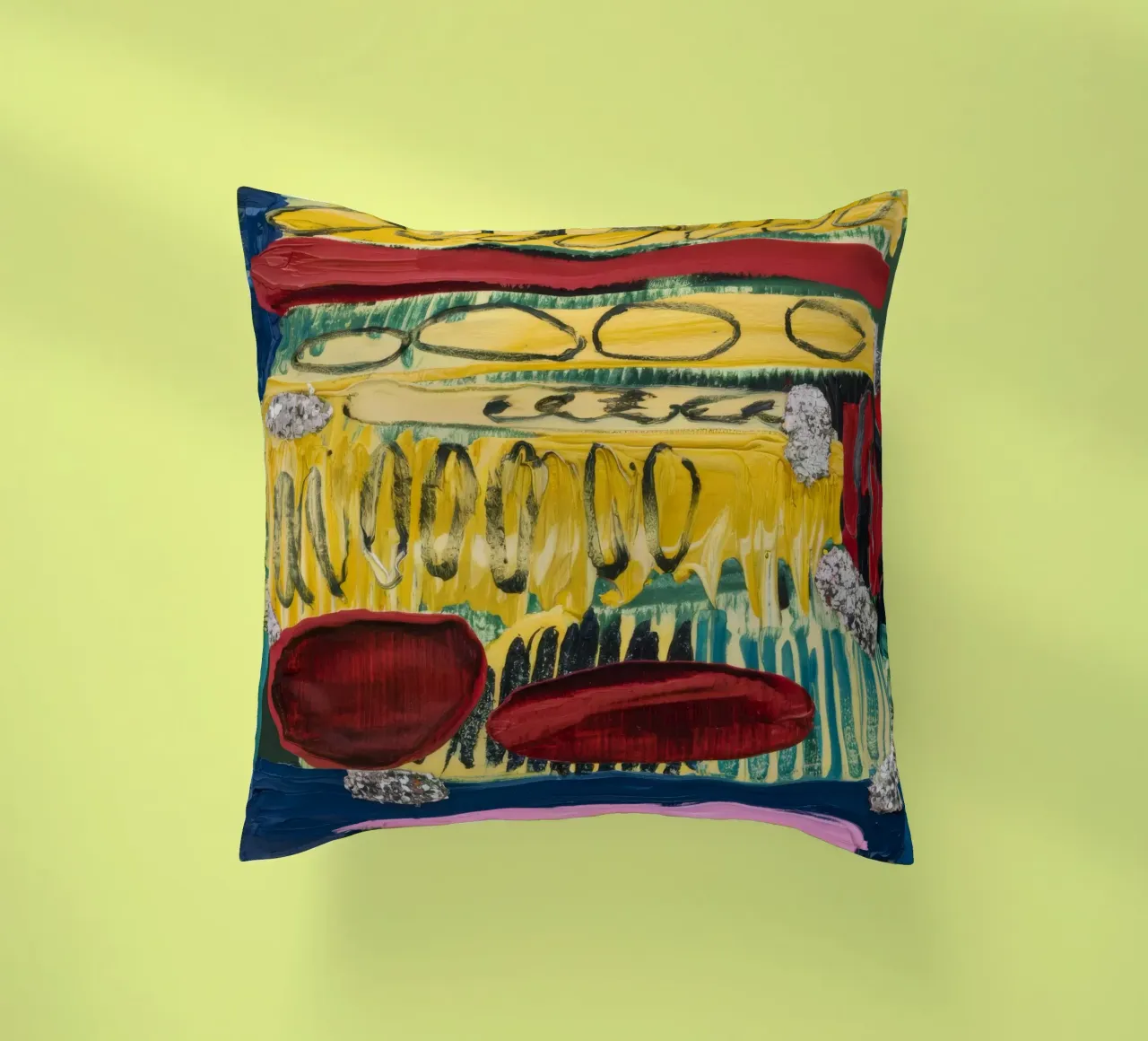 Ochre Earth Strokes decorative cushion by Sublime Layers