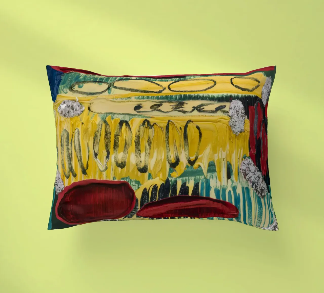 Ochre Earth Strokes decorative cushion by Sublime Layers