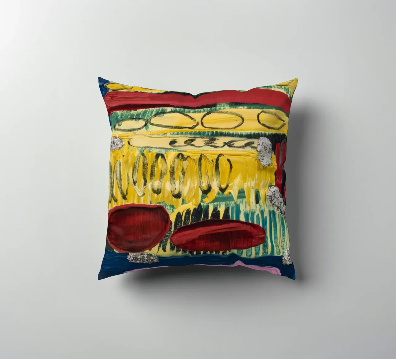 Ochre Earth Strokes decorative cushion by Sublime Layers