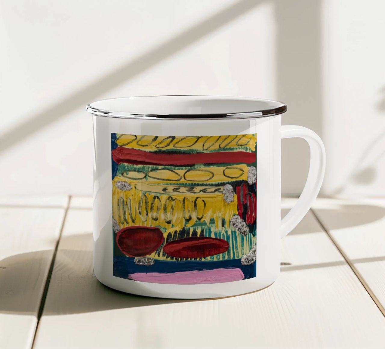 Tratti di terra ocra tazza in smalto da Sublime Layers