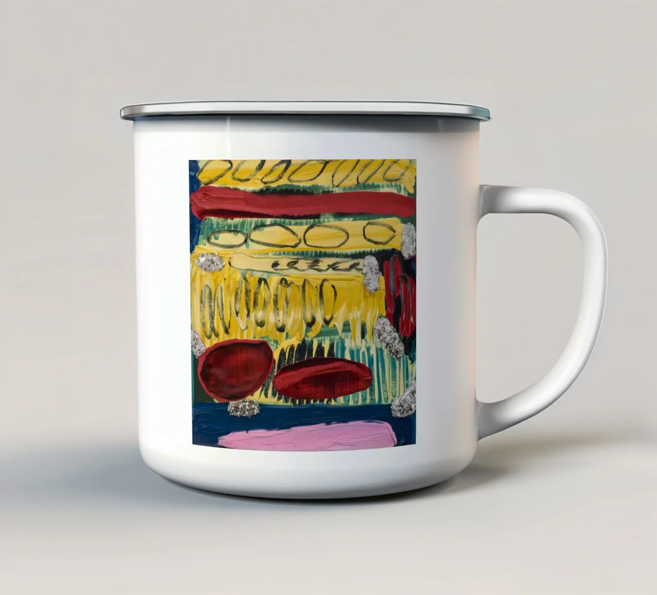 Tratti di terra ocra tazza in smalto da Sublime Layers