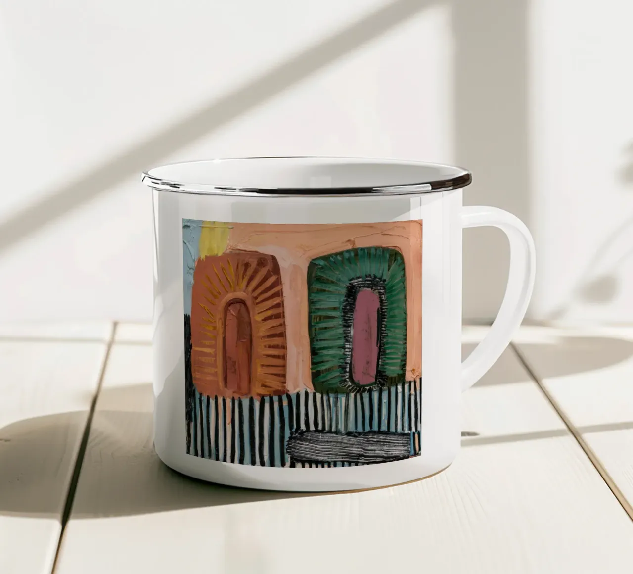 Ruscelli ad arco strutturati tazza in smalto da Sublime Layers