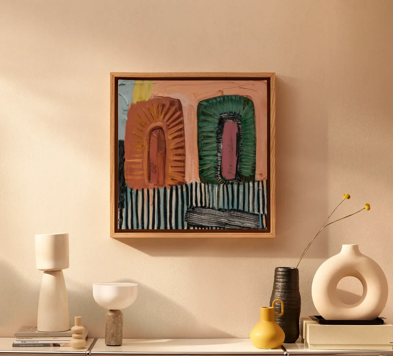 Ruscelli ad arco strutturati tela con Cornice a cassetta da Sublime Layers