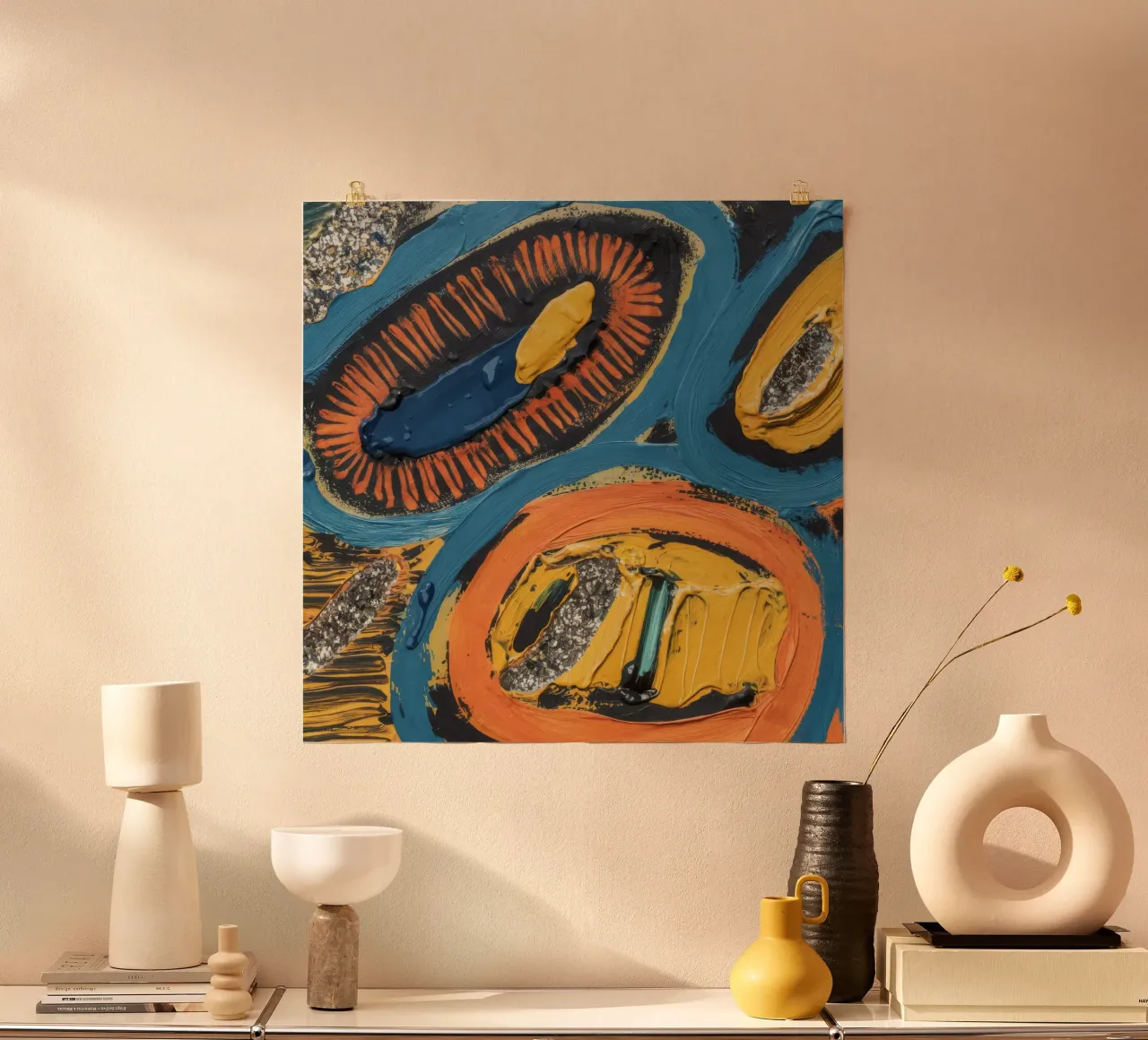 Moduli del tesoro sommerso poster con telaio in legno da Sublime Layers