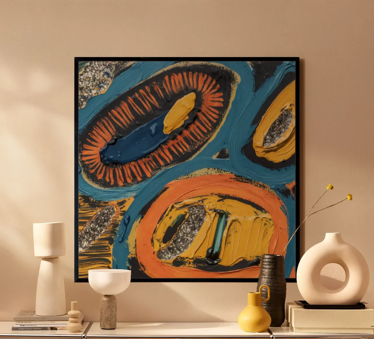Moduli del tesoro sommerso poster con telaio in legno da Sublime Layers