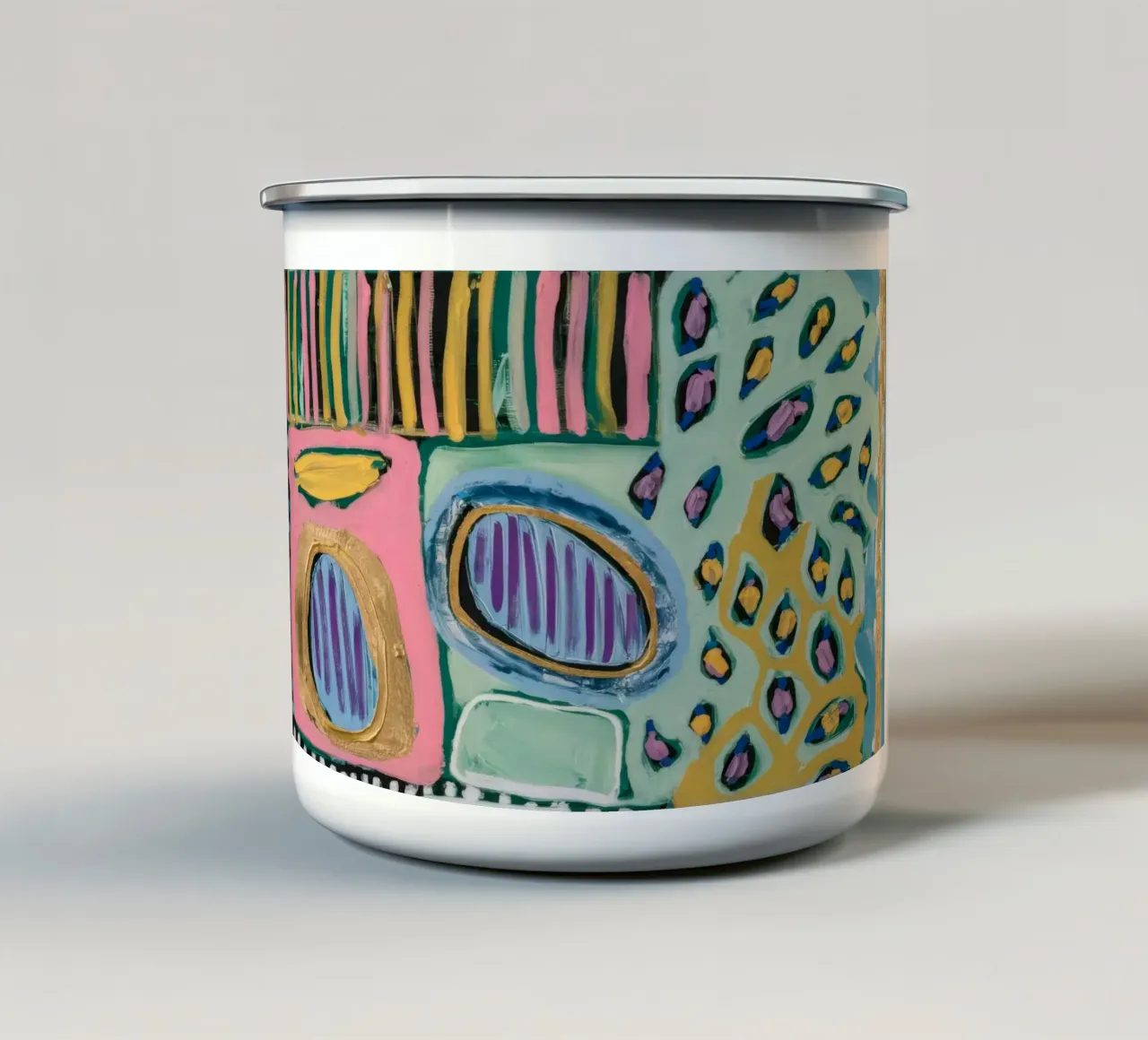 Punto raya prismático taza de esmalte de Sublime Layers