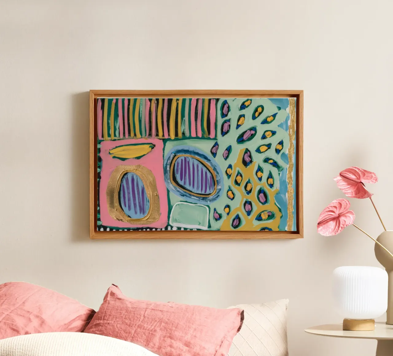 Prismatic Stripe Dot canvas by Sublime Layers