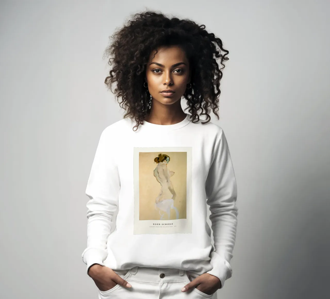 Schiele - Standing Female Nude with White Shirt sweatshirt by ARTOTHEK