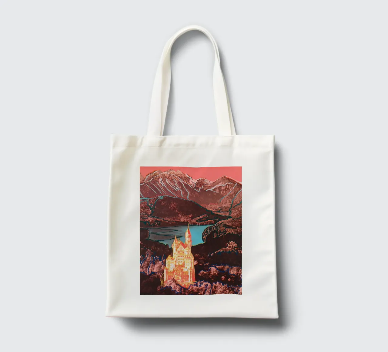 Neuschwanstein di Andy Warhol borsa in juta da tokovictory