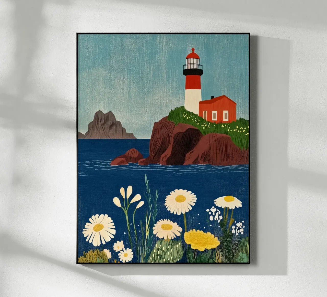 Faro e fiori plexiglass da Curious Canvas