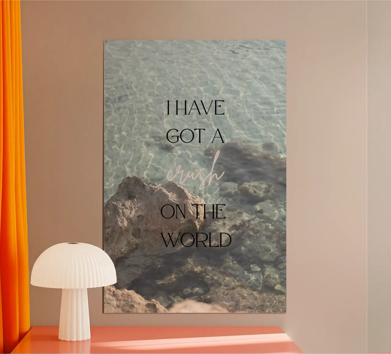 I have got a crush on the World-inspirierendes travel Poster poster con telaio in plastica da purelinia