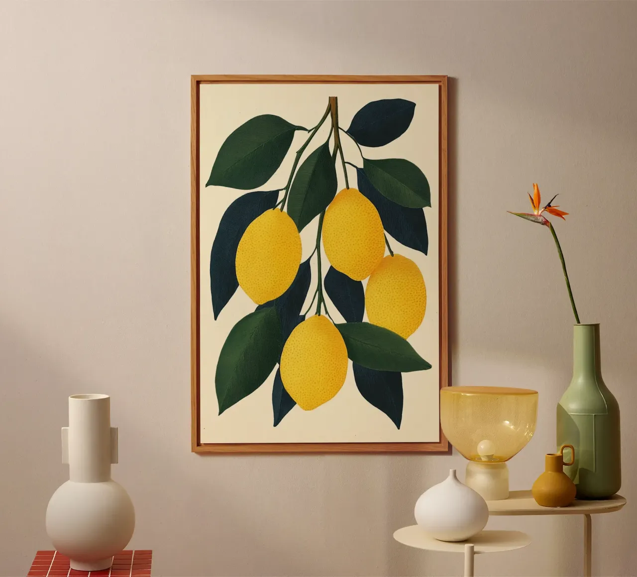 Limoni su un ramoscello alluminio dibond da Curious Canvas