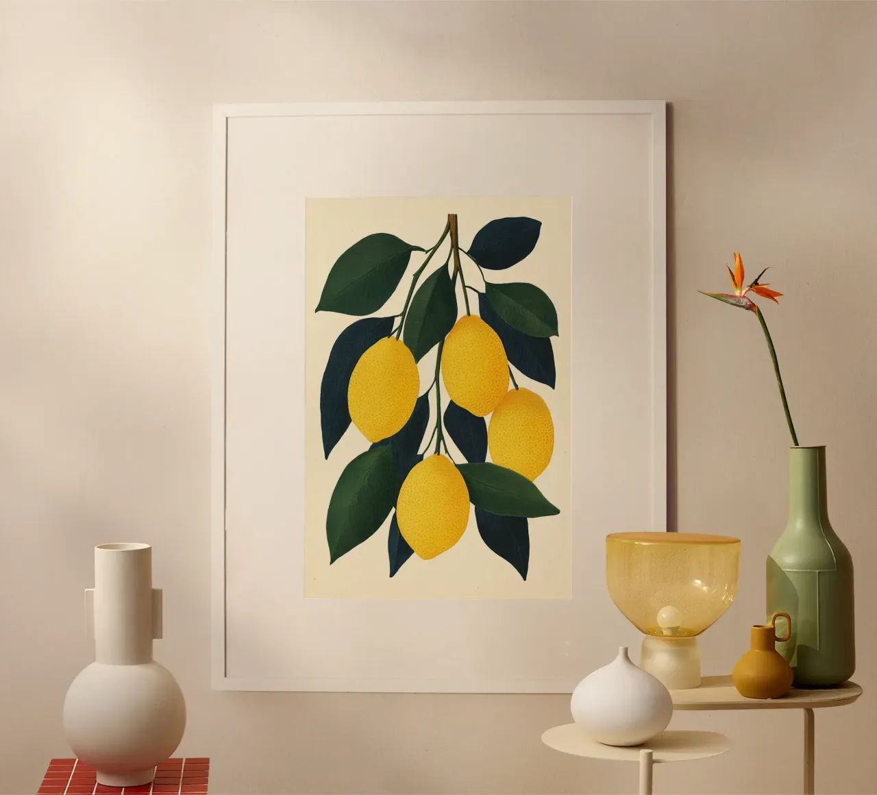 Lemons on a twig poster by Curious Canvas