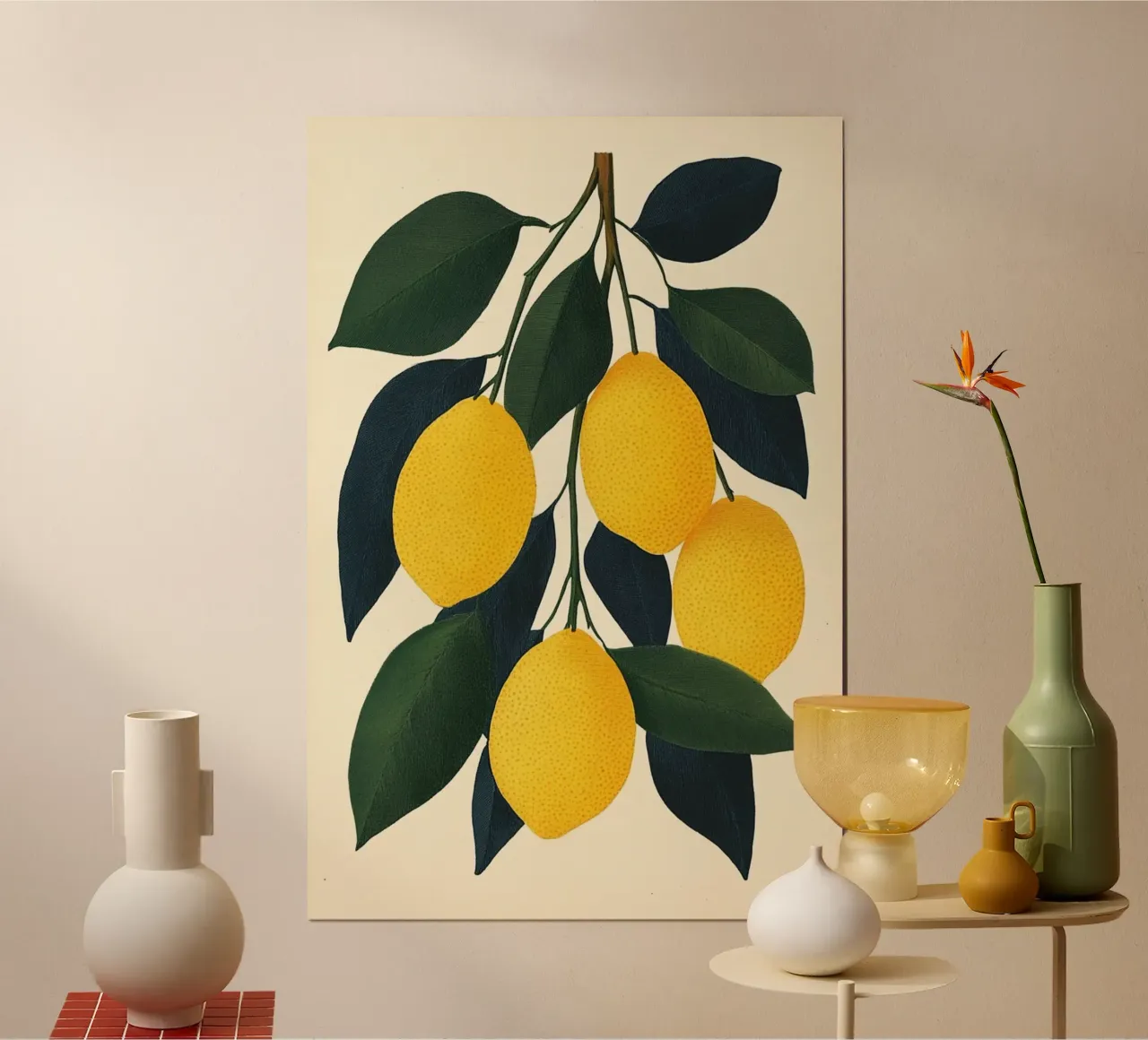 Lemons on a twig poster by Curious Canvas