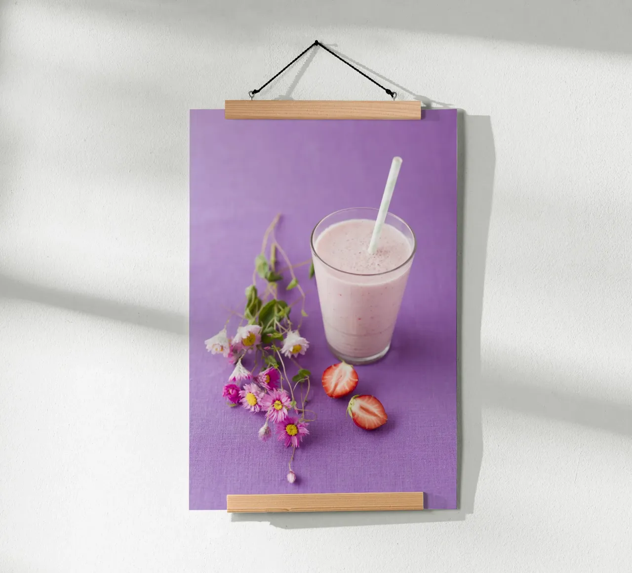 Frullato di fragole con fiori carta hahnemühle da foodphotolove