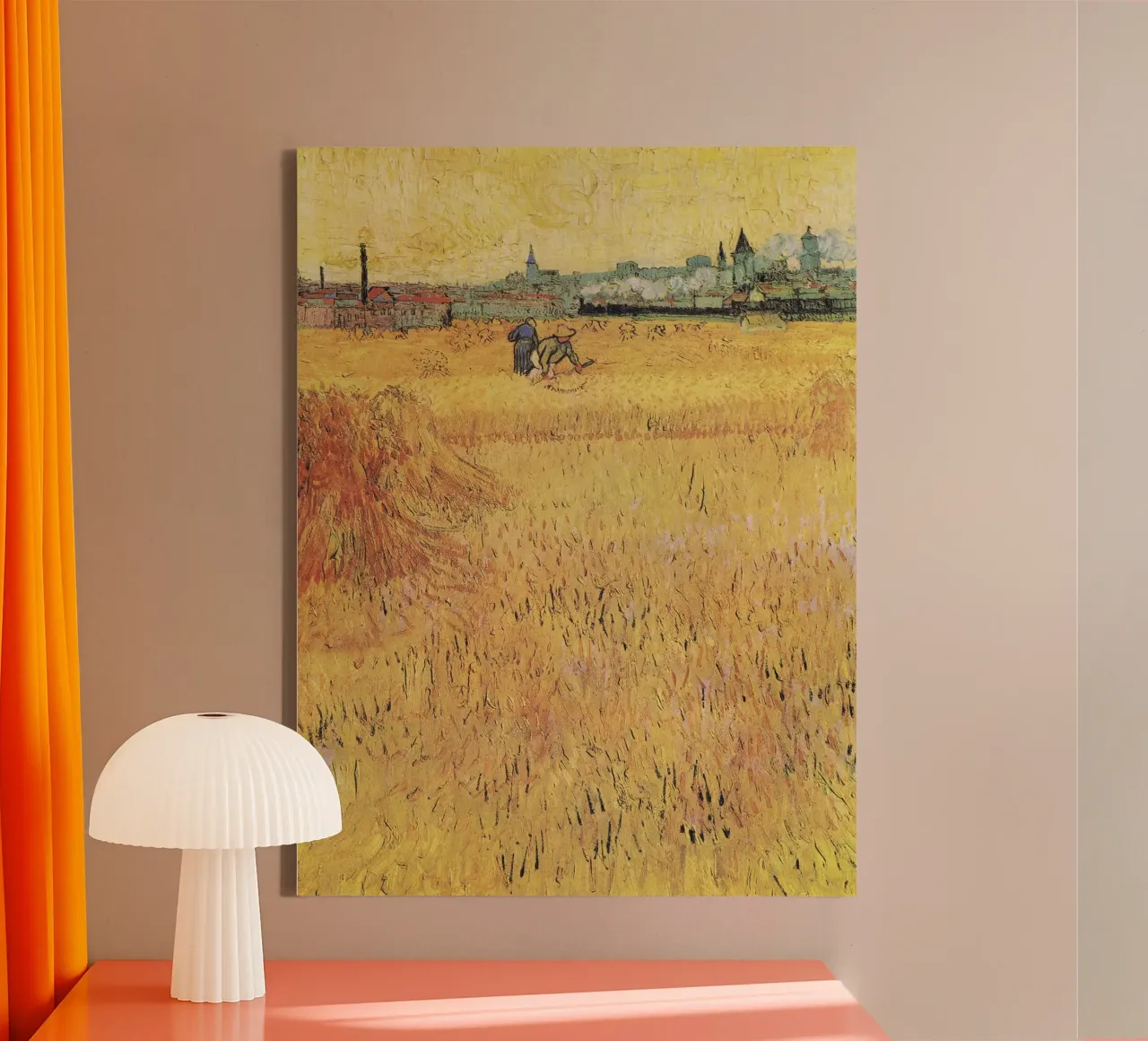 Vincent van Gogh's Wheat field with View of Arles canvas with Floater frame by Van Gogh Prints