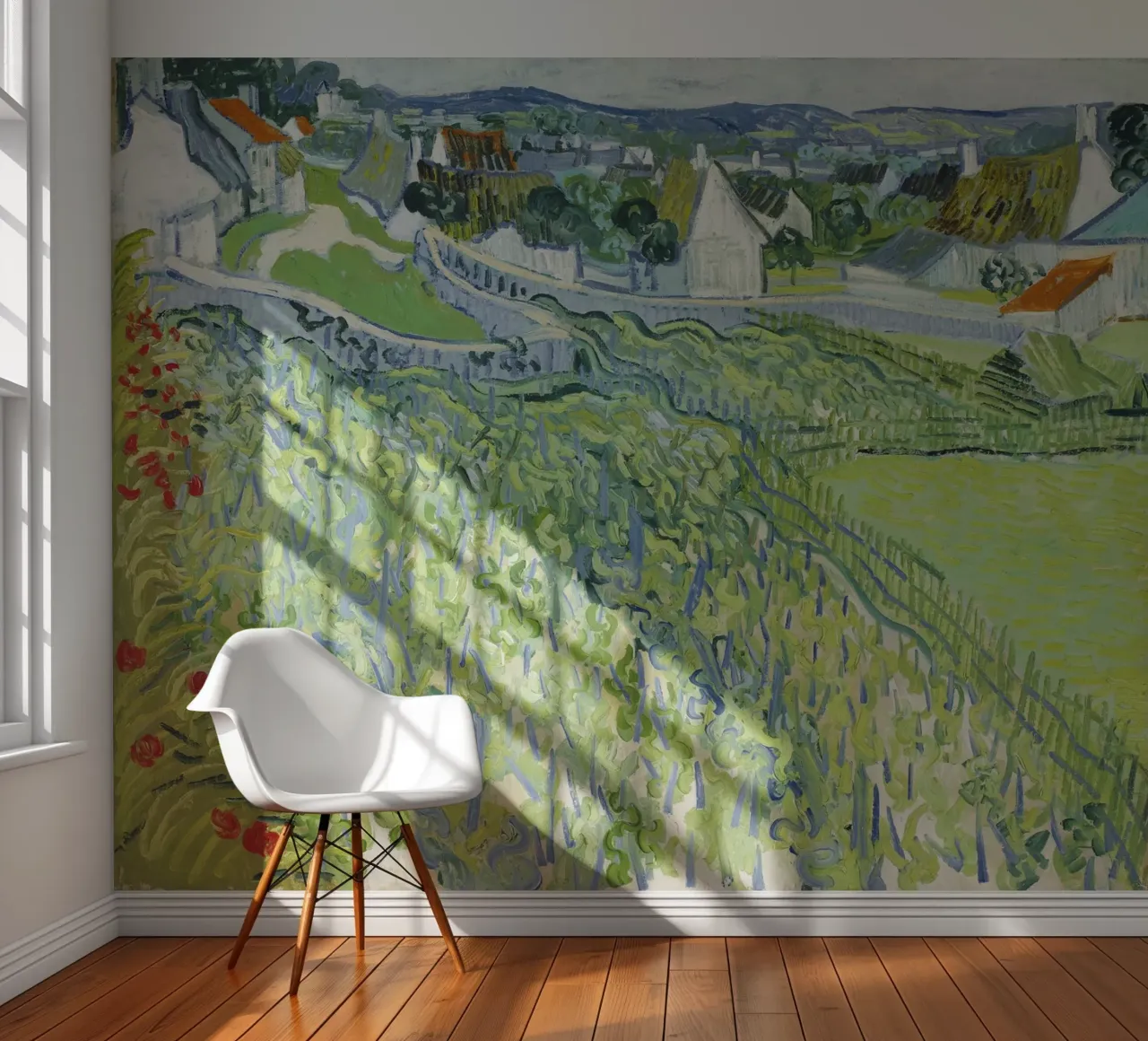 Vincent van Gogh's Vineyards at Auvers (1890) photo wallpaper by Van Gogh Prints