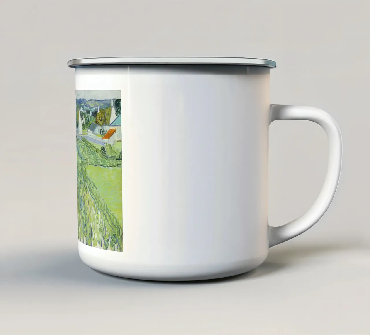 Vigneti ad Auvers di Vincent van Gogh (1890) tazza in smalto da Van Gogh Prints