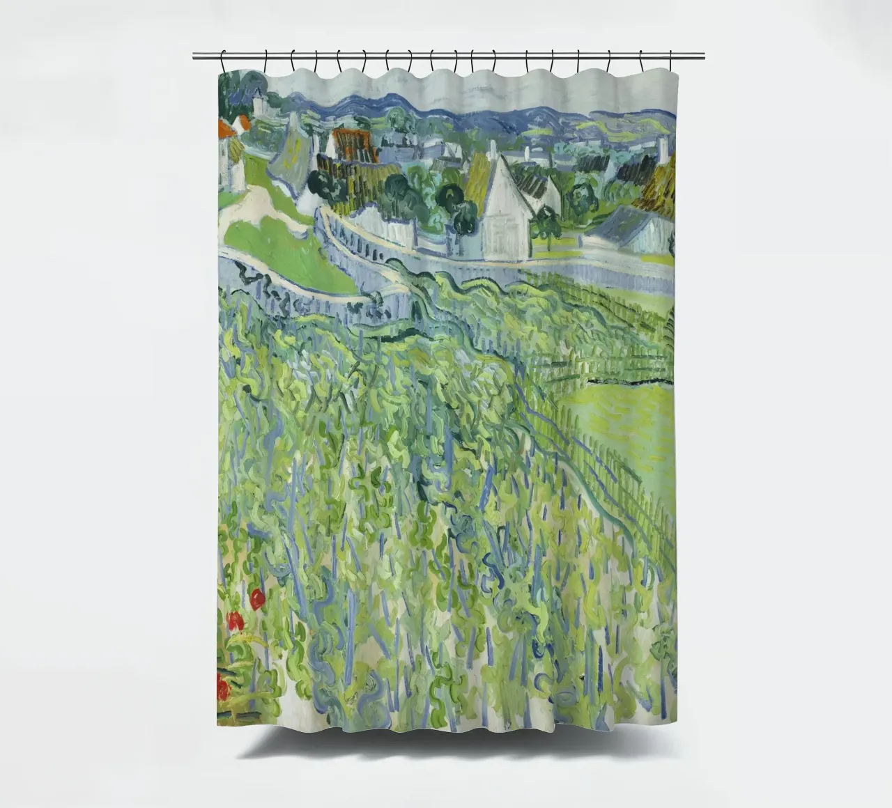 Vincent van Goghs Wijngaarden bij Auvers (1890) douchegordijn van Van Gogh Prints