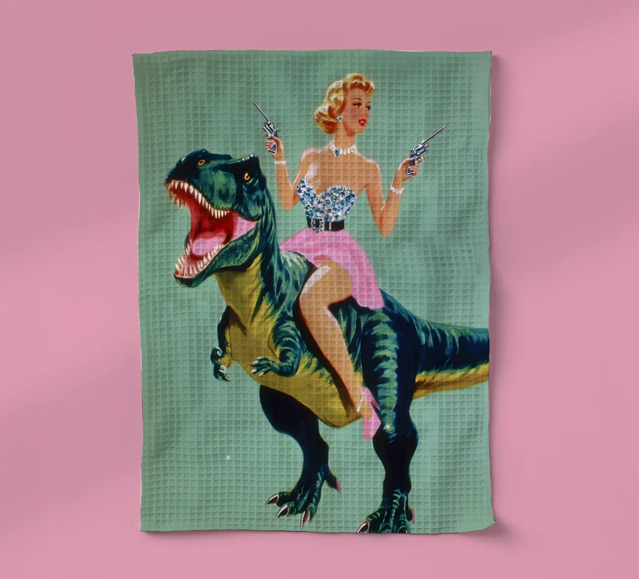 Riding the T-Rex canovaccio da cucina da Gypsy Galleria