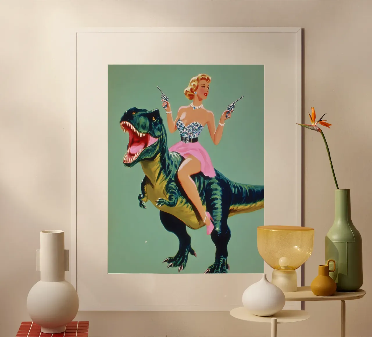 Riding the T-Rex carta hahnemühle da Gypsy Galleria