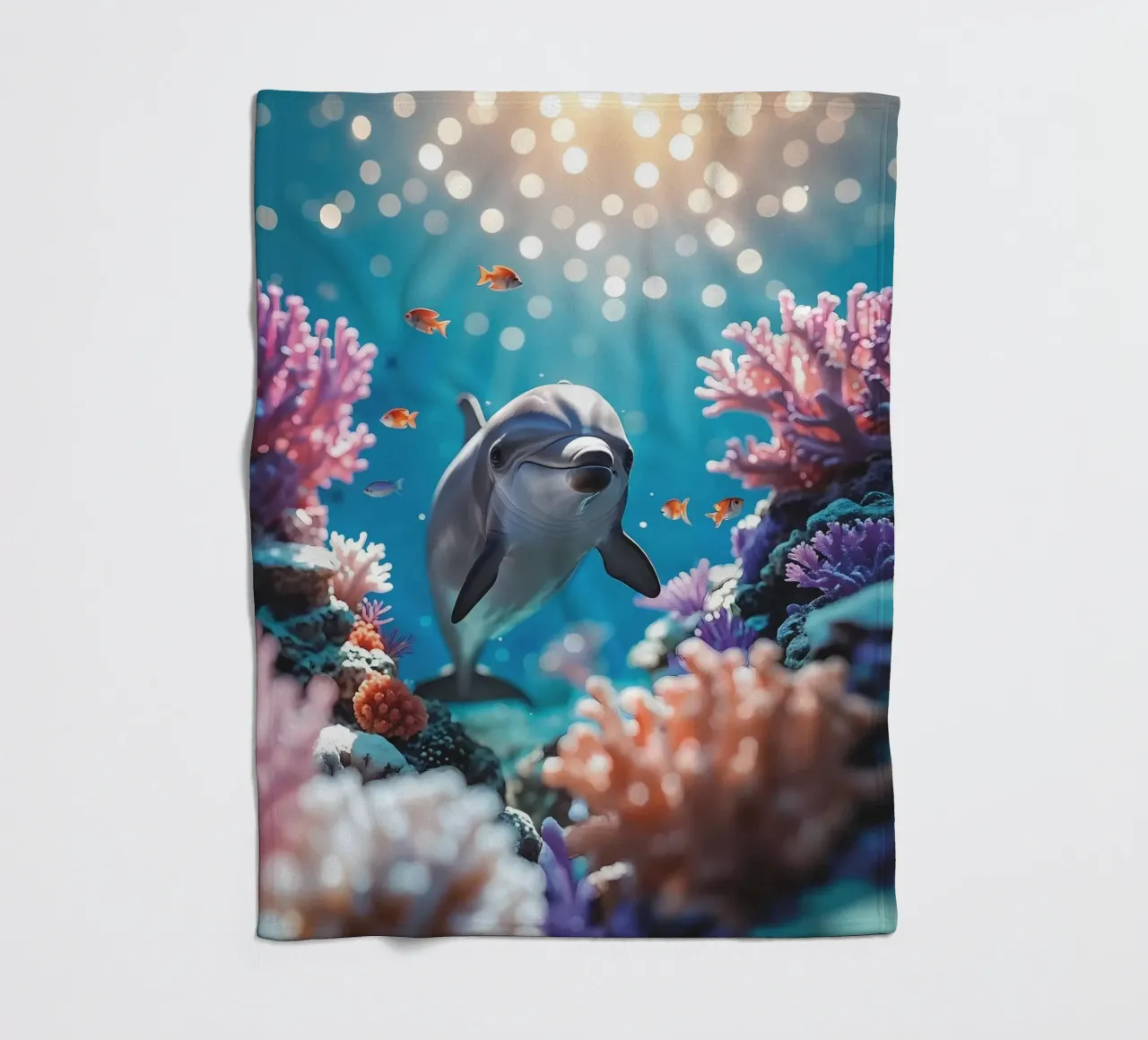 🪸🐬 Tumbler Dolphin | Joy Among the Waves (1) fleece blanket by Trinkets NL Design Studio