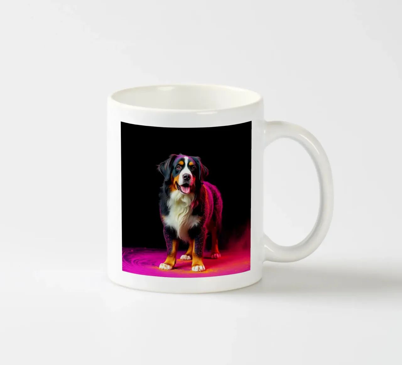 The colorful Bernese Mountain Dog #157 ceramic mug by Yumis.Beargang.and.Me